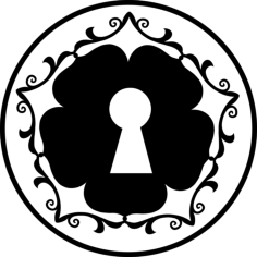 Keyhole In A Flower Shape Inside A Circle Stencil Svg Design File, Free Vectors File
